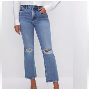 Good American Soft-Tech Good Legs Cropped Mini Boot Jeans